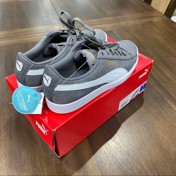 Puma Ladies Vikky Suede Sneakers Shoes - Grey - Picture 8 of 8